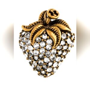 Gucci Crystal Strawberry Brooch Pin